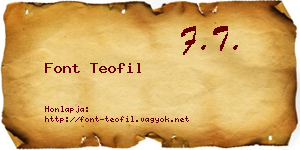 Font Teofil névjegykártya